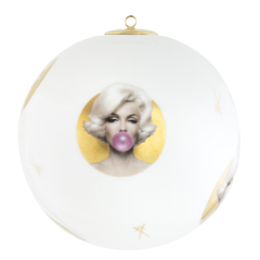 Baumschmuck Kugel, "Legends blowing Bubbles - Collection" by Michael Moebius, Marily, gold, Ø 9 cm