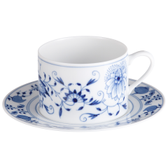 Cappuccinotasse, Zwiebelmuster, kobaltblau, weißer Rand, V 0,25 l
