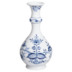 Vase, Form "Neuer Ausschnitt", Zwiebelmuster, kobaltblau, weißer Rand, H 16 cm
