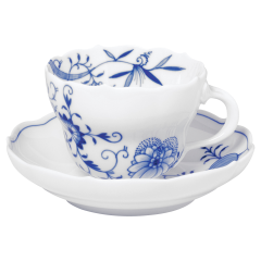 Espressotasse, Form "Neuer Ausschnitt", Zwiebelmuster "Style" kobaltblau, weißer Rand, V 0,1 l