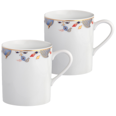 Henkelbecher-Set, 2-tlg., Noble Blue, Zwiebelkante
