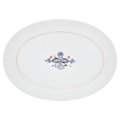 Platte, oval, Form "No 41", Noble Blue, Doppelblatt, L 36 cm