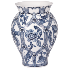 Vase, Stilisierte Blumenmalerei, Lim. 15, H 40 cm