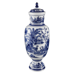 Deckelvase "Fernöstliche Landschaftsmalerei", H 39 cm