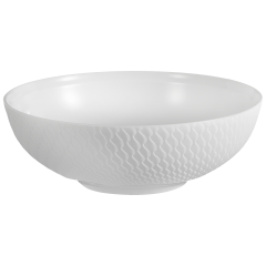 Nudelschale, klein, Form "Wellenspiel Relief", Biskuit Weiß, Ø 17,5 cm