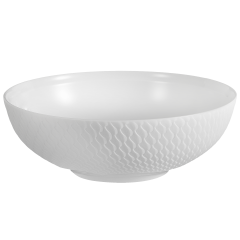 Nudelschale, gro ß, Form "Wellenspiel Relief", Biskuit Weiß, Ø 20,5 cm
