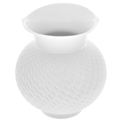 Vase mit Relief, Form "Wellenspiel Relief", Biskuit Weiß, H 13,5 cm