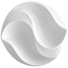 Soßenschale, Form "Wellenspiel Relief", Biskuit Weiß, Ø 12,5 cm