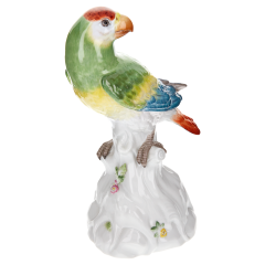 Vogel Papagei, Bunt staffiert, H 22 cm
