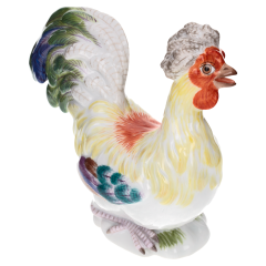 Vogel Haushahn, Bunt staffiert, H 11 cm