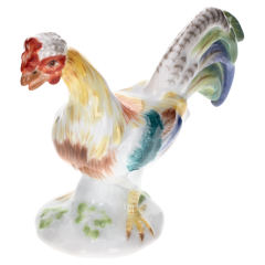 Vogel Haushahn, Bunt staffiert, H 6 cm