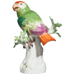 Vogel Papagei, Bunt staffiert, H 16 cm