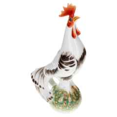 Vogel Haushahn, Bunt staffiert, H 15,8 cm