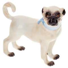 Hund Mops, ohne Schellen, Bunt staffiert