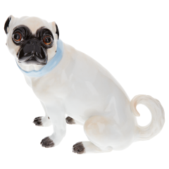 Hund Mops, ohne Schellen, Bunt staffiert