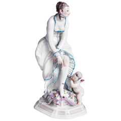 Dame mit Amor, H 25 cm