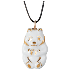 Anhänger "Gold" Halbrelief Panda, 3,5 x 1,9 cm