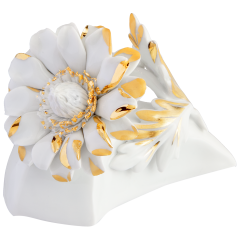 Tischblume, klassische Blüte, Gold staffiert, H 5,5 cm