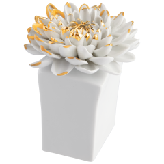 Tischblume, Dahlie, Gold staffiert, H 9,5 cm