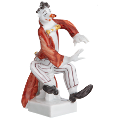 Clownskapelle Clown als Pianist, Bunt und gold staffiert, 7,5 cm