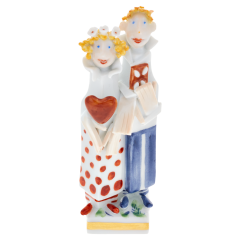 Hänsel u.Gretel Märchenfiguren, Bunt und gold staffiert, H 9 cm
