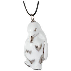 Anhänger "Platin" Vollrelief Pinguin, 4,7 x 2,1 cm