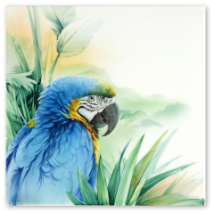Wandbild Amazonas - Blauer Ara, Lim. 25, 30 x 30 cm