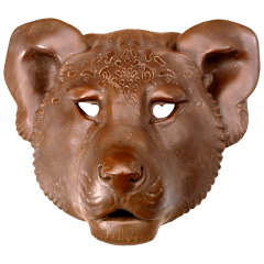 Löwenmaske, Rotes Feinsteinzeug, Limitierte Meisterwerke, H 29 cm