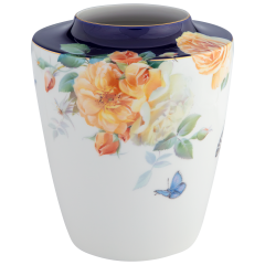 Vase Gelbe Rosen und Schmetterlinge, Lim. 25, Form "MEISSEN® Cosmopolitan", H 21 cm