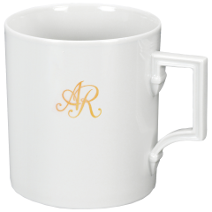 Henkelbecher, Form "Berlin", Monogramm, 2 Buchstaben, gold, V 0,25 l