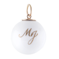Anhänger "Boule", Monogramm (2 Buchstaben) in Gold, Ø 2,1 cm