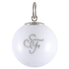 Anhänger "Boule", Monogramm (2 Buchstaben) in Platin, Ø 2,2 cm
