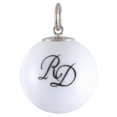 Anhänger "Boule", Monogramm (2 Buchstaben) in Schwarz, Ø 2,2 cm