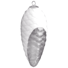 Baumschmuck Zapfen, Platinpunkt, H 8,5 cm