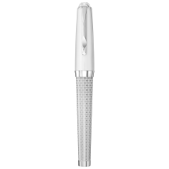 MEISSEN® Porzellan Royal Seal Füllfederhalter, Mesh Platin, H 18,5 cm