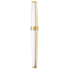 MEISSEN® Porzellan Mascara Füllfederhalter, Weiß mit Gold, H 13 cm