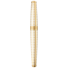 MEISSEN® Porzellan Mascara Füllfederhalter, Geometric gold, H 13 cm