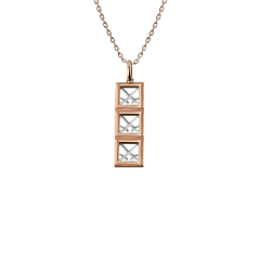 Collier Swords Insignum, 750 Roségold, zweifarbig, Kettenlänge 45 cm, Zwischenöse bei 42 cm und 40 cm