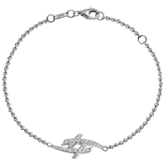 Armband Swords Pavé, 750 Weißgold, 30 Brillanten ca. 0,38 ct, TW, VSI, Vollschliff Gut, Kettenlänge 19 cm, Zwischenöse bei 17,5 cm