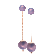 Ohrringe Pearl Collection Lilac bestehend aus Ohrstecker und Ohrschmuck, 750 Roségold, 2 Porzellanperlen je 10mm und 2 Porzel