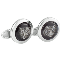 Manschettenknöpfe Tiger, 925 Sterlingsilber
