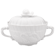 Suppentasse, Form "Schwanendessin", Weiß, V 0,2 l