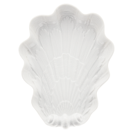 Schälchen, muschelförmig, Form "Schwanendessin", Weiß, L 16 cm