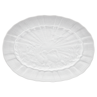 Platte, oval, Form "Schwanendessin", Weiß, L 30 cm