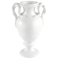 Schlangenhenkelvase, Weiß, H 23 cm