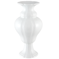 Korbvase, Weiß, H 46 cm