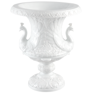 Vase mit Pfauen, Weiß, H 36 cm