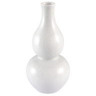 Doppelkürbisvase, Weiß, H 18 cm