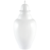 Deckelvase, Weiß, H 63 cm