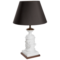 Tischleuchte mit Rosensäule, weiß, H 55 cm